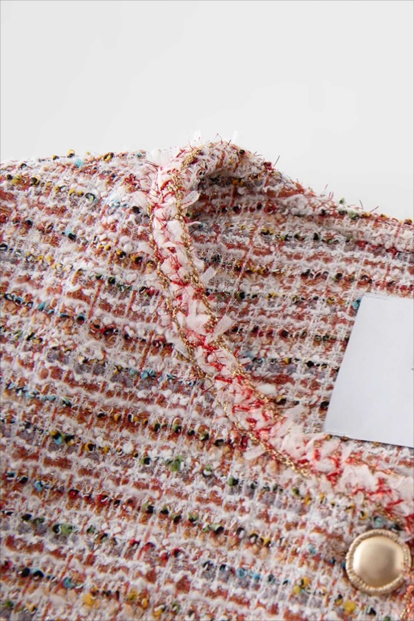 Round Neck Tweed Blend Christmas Outerwear