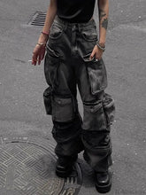 Baggy Y2K Goth Cyber Halloween Pants Black / S
