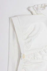 Ruffle Deep V Twist Front Crop Top