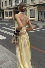 Halter Backless Top Harem Pants Set