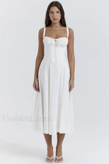 Carmen White Stylish Bustier Sundress