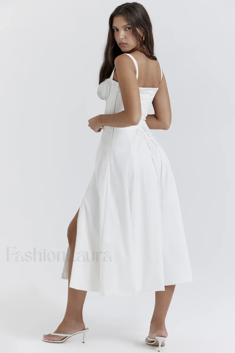 Carmen White Stylish Bustier Sundress