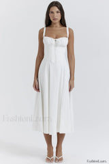 Carmen White Stylish Bustier Sundress