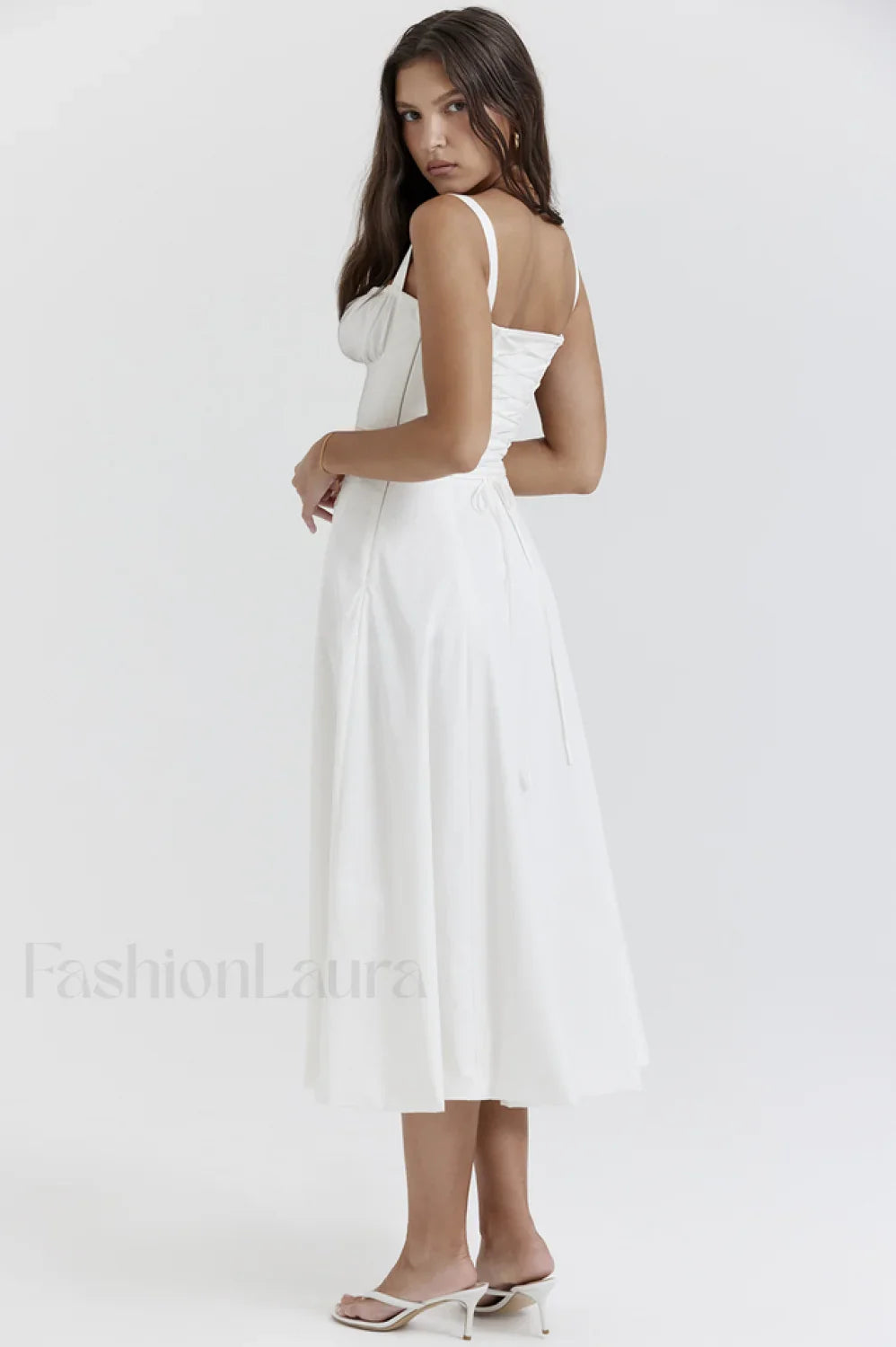 Carmen White Stylish Bustier Sundress