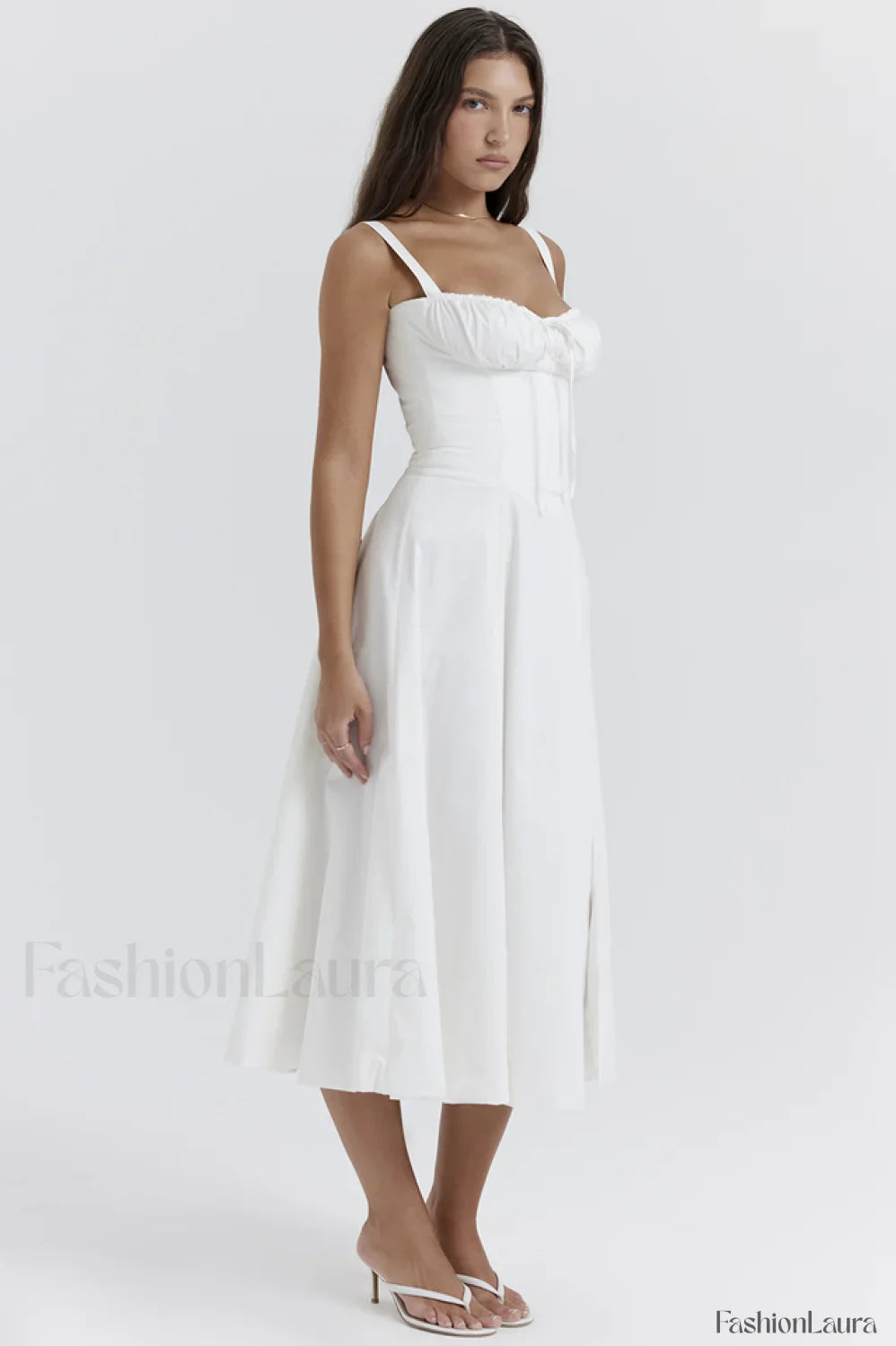 Carmen White Stylish Bustier Sundress