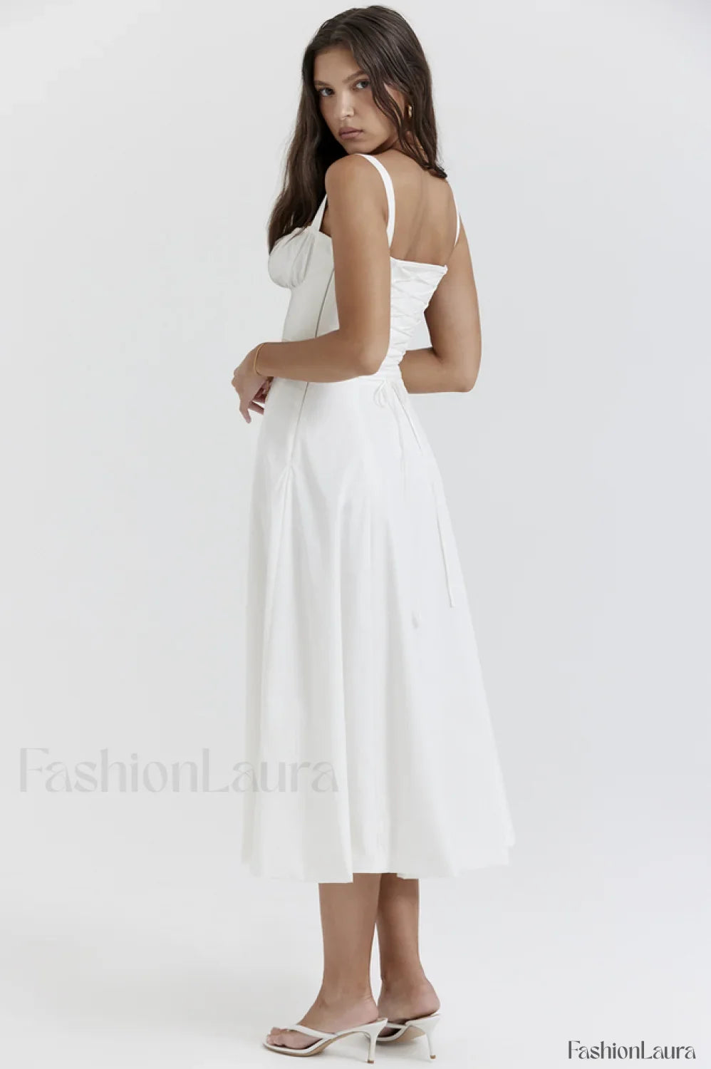 Carmen White Stylish Bustier Sundress