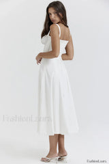 Carmen White Stylish Bustier Sundress