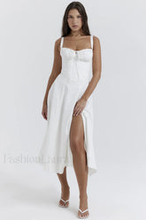 Carmen White Stylish Bustier Sundress XS / White