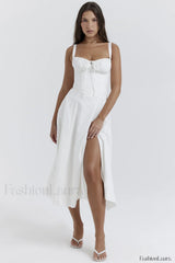 Carmen White Stylish Bustier Sundress XS / White