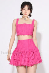 Cora Crop Top Charming + Skirt Set