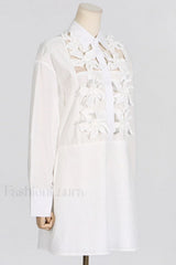 Cotton Poplin 3D Charming Flower Short Dress