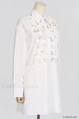 Cotton Poplin 3D Charming Flower Short Dress