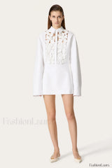 Cotton Poplin 3D Charming Flower Short Dress