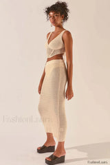 Crochet Midi Top Charming + Skirt Set