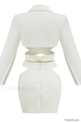 Cut Out Blazer Top Graceful + Mini Skirt Set
