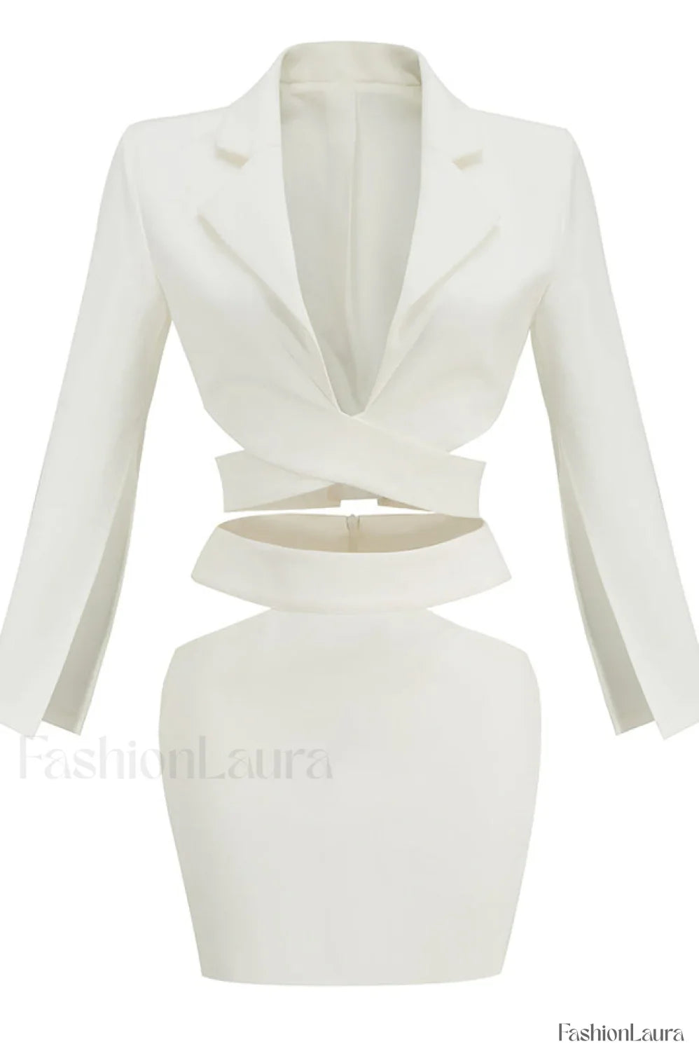Cut Out Blazer Top Graceful + Mini Skirt Set
