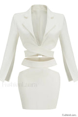 Cut Out Blazer Top Graceful + Mini Skirt Set