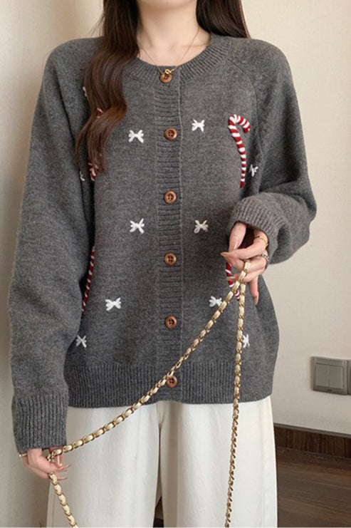 Soft Crochet Knit Christmas Cardigan
