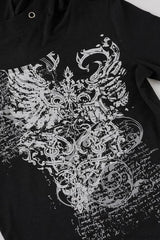 Dark Aesthetic Print Hole Hoodie