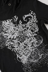 Dark Aesthetic Print Hole Hoodie