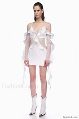 David Koma Stylish Ruffle Mini Dress
