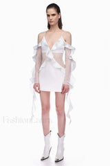 David Koma Stylish Ruffle Mini Dress