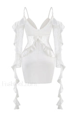 David Koma Stylish Ruffle Mini Dress