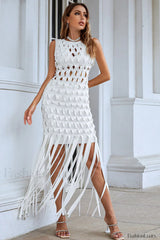 Denisa Sleeveless Stylish Tassel Dress