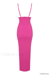 Draped Bustier Stylish Ribbed Midi Dress