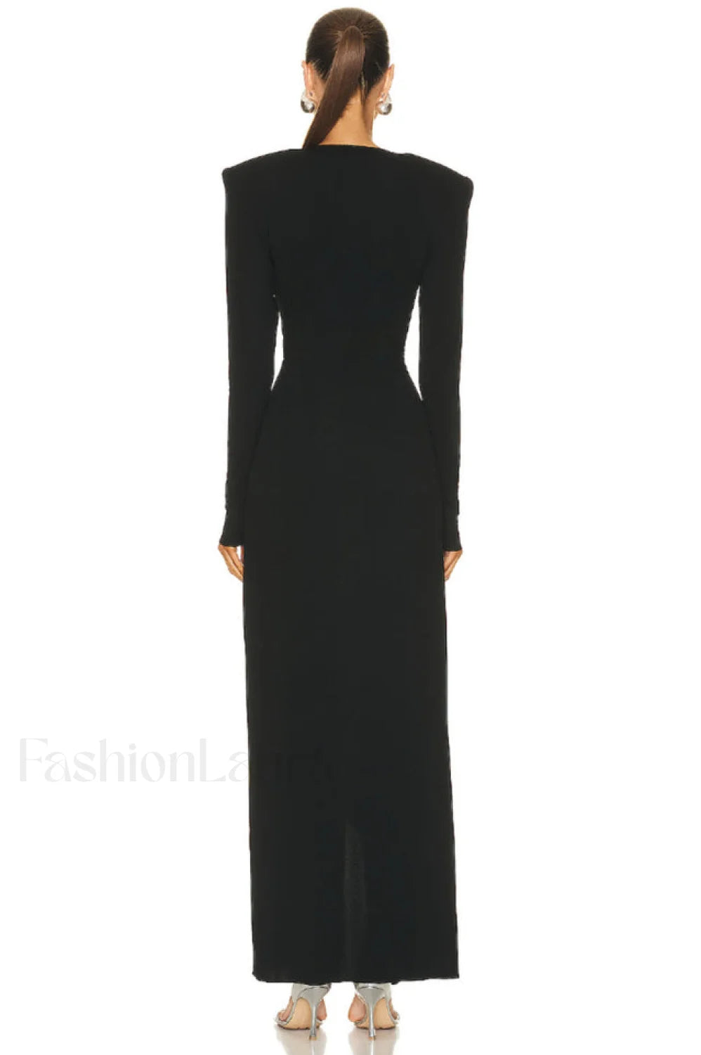 Draped Ring Detailed Charming Deep V Neck Dress