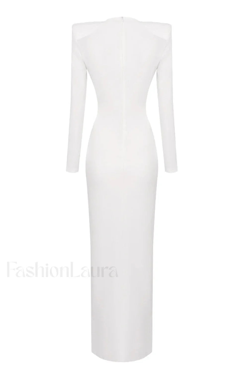 Draped Ring Detailed Charming Deep V Neck Dress