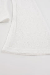 Chinese Knot Sheer Lace Bell Sleeve Blouse