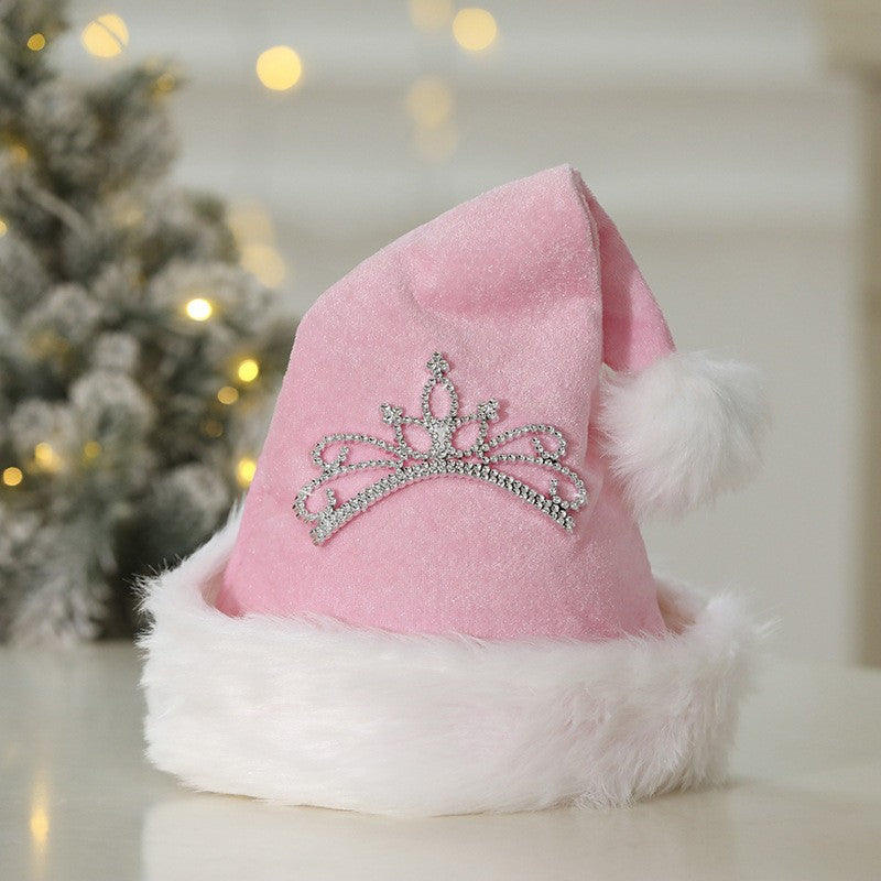 Crown Pom Pom Christmas Hat