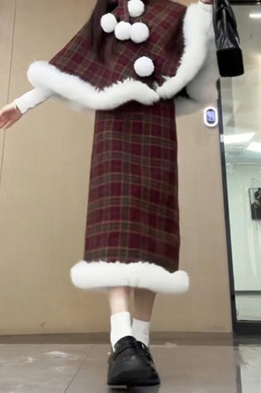 Red Plaid A-Line Christmas Skirt