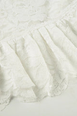 Lace Hook Front Peplum Blouse