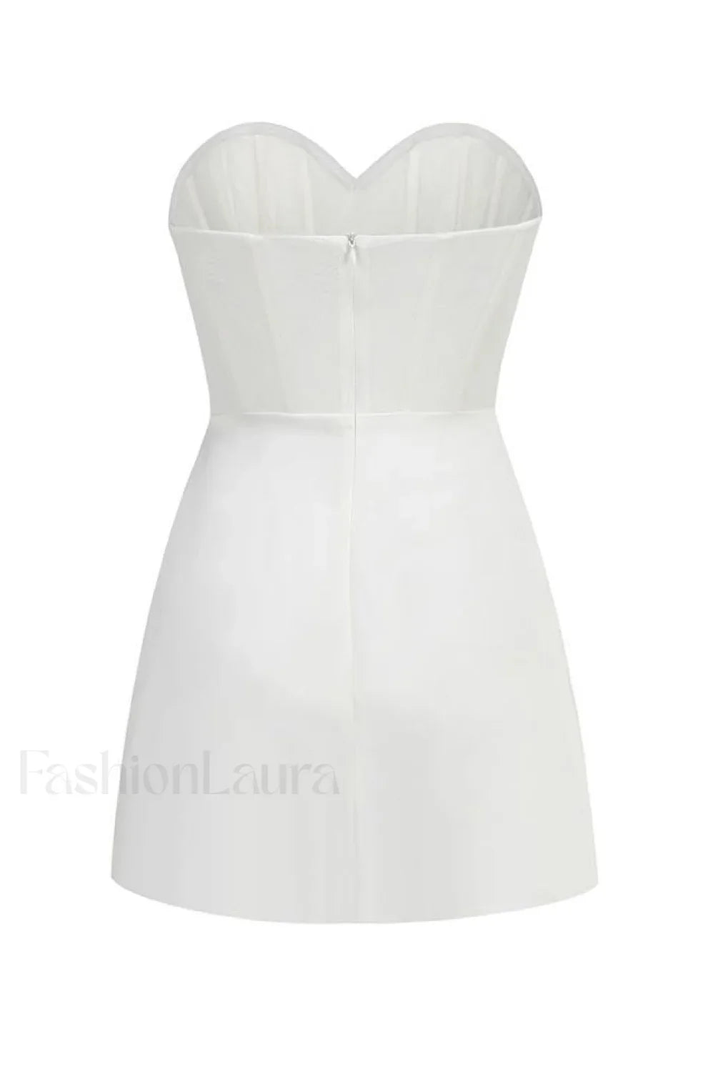 Ecru Sweetheart Neckline Charming Detailed Mini Dress