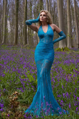 Elsa Halterneck Stylish See through Maxi Dress