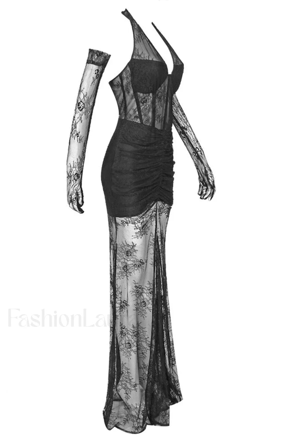 Elsa Halterneck Stylish See through Maxi Dress