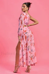 Emily Printed Stylish One Shoulder Dress