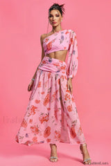 Emily Printed Stylish One Shoulder Dress