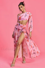 Emily Printed Stylish One Shoulder Dress