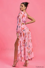 Emily Printed Stylish One Shoulder Dress