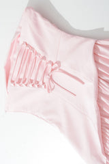 Strapless Corset Scarf Asymmetric Formal Dress