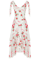 Floral Asymmetric Ruffle Cami Maxi Dress