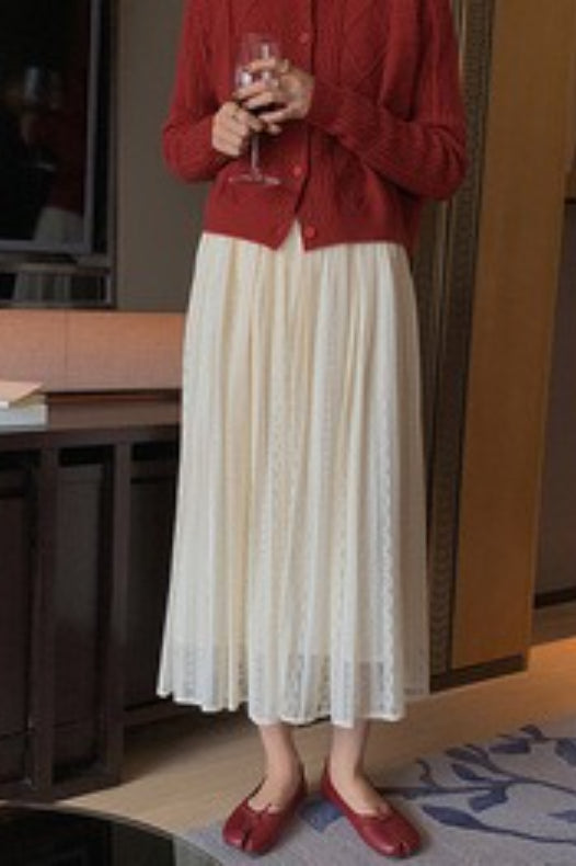 Vintage Ribbed Cropped Christmas Cardigan