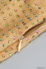 Gina Yellow Stylish Crystal Dress