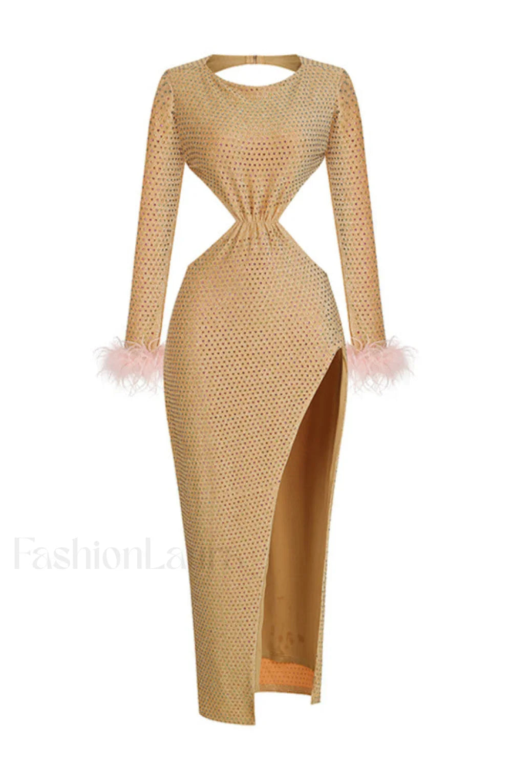 Gina Yellow Stylish Crystal Dress XS / Yellow