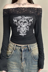 Gothic Colorblock Slim Fit T-Shirt