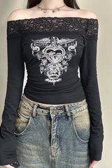 Gothic Colorblock Slim Fit T-Shirt