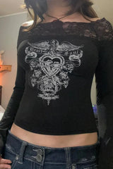 Gothic Colorblock Slim Fit T-Shirt